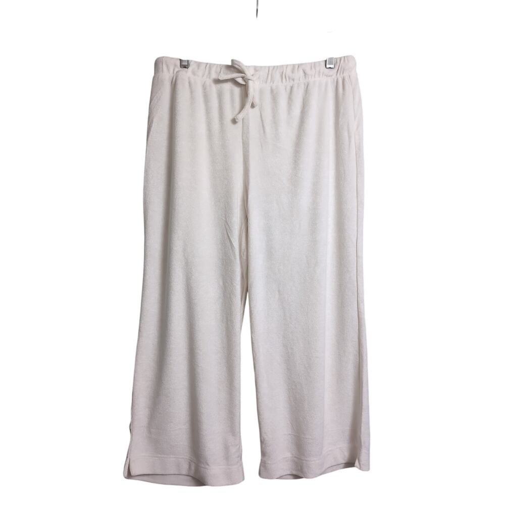 NWT Andie Crop Pant Coconut (White) Drawstring Elastic Waist Lounge M